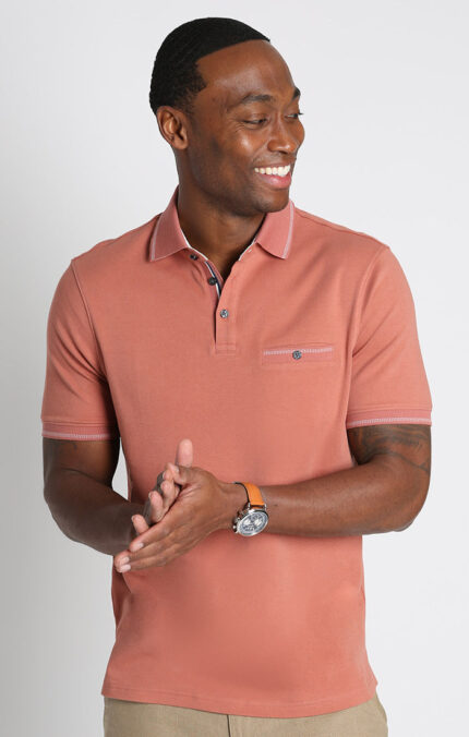 Red Luxe Cotton Interlock Polo Shirt