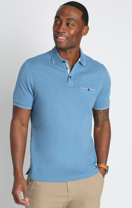 Slate Luxe Cotton Interlock Polo Shirt