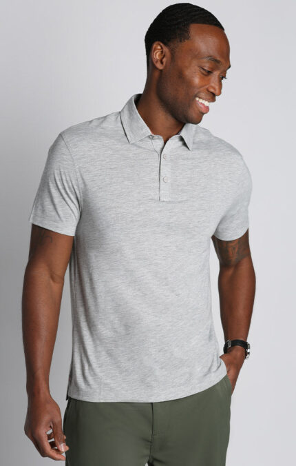 Light Grey Poly Viscose Soft Polo
