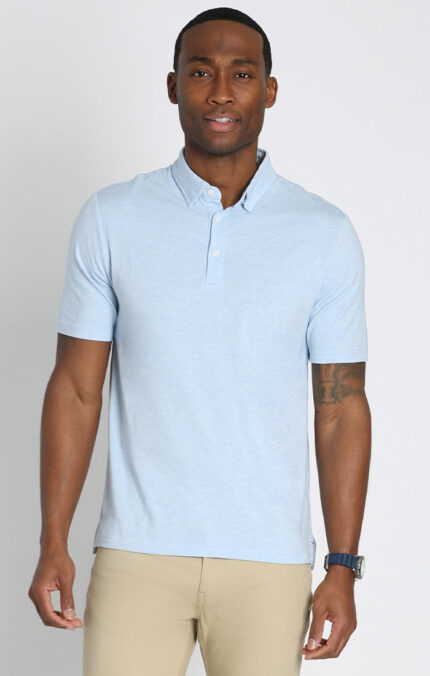 Light Blue Stretch Pima Cotton Blend Polo