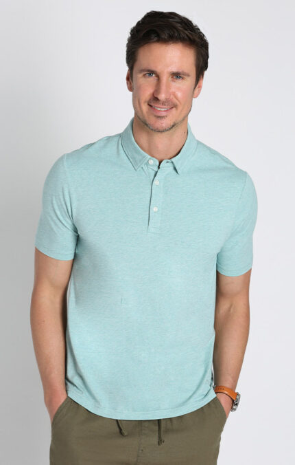 Green Stretch Pima Cotton Blend Polo