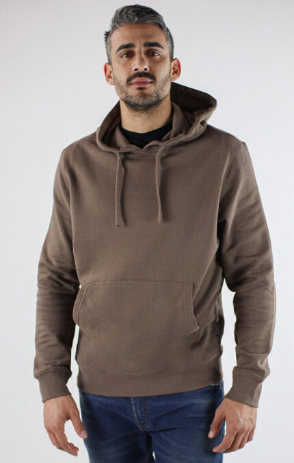 Brown Sueded Fleece Hoodie