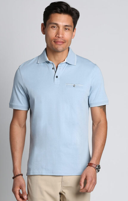 Blue Luxe Cotton Interlock Polo