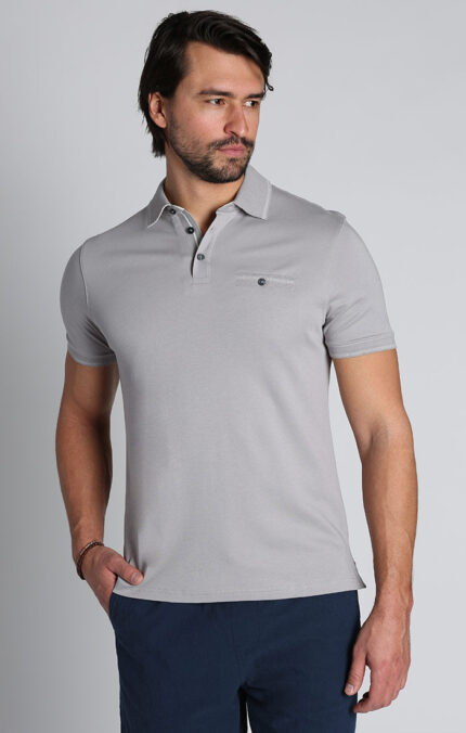 Grey Luxe Cotton Interlock Polo